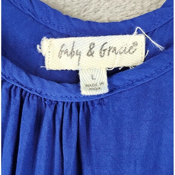 Gaby & Gracie Dress Womens Large Blue Tie Dye Sleeveless Summer Beachwear Maxi - Picture 7 of 9